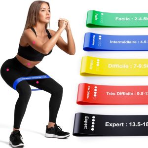 Bande 5Pcs de résistance élastique extensible pour l’entraînement