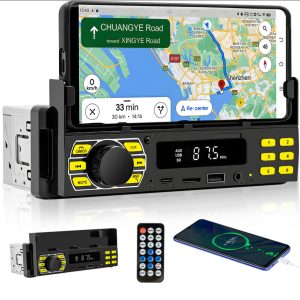 Autoradio Bluetooth DIN avec Support Téléphone – راديو سيارة بلوتوث مع حامل هاتف