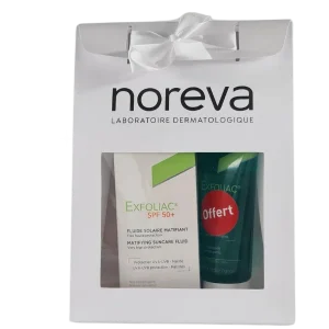 NOREVA PACK EXFOLIAC ECRAN FLUIDE MATIFIANT SPF50+ 40ML + GEL NETT 100ML OFFERT