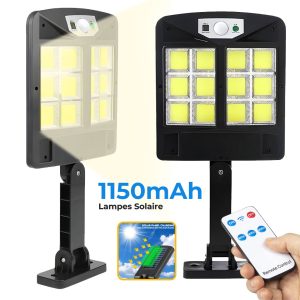 Applique murale solaire d’extérieur avec capteur de mouvement PIR, imperméable, COB, lampadaire Led, pour jardin et cour
