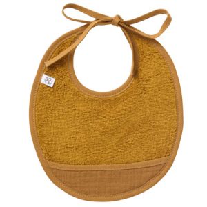 Bavoir naissance bi-matière – Havane