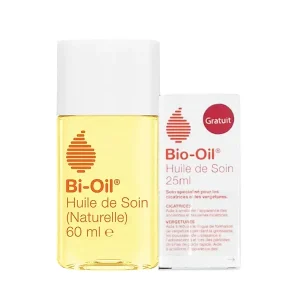 BIO OIL HUILE SOIN NATURELLE 60ML + HUILE DE SOIN 25ML GRATUIT