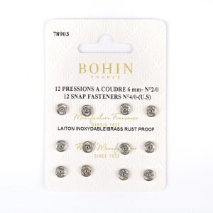 Pressions à coudre 6 mm chrome Bohin