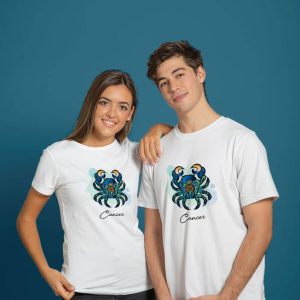 Cadeau signe astrologique : T shirt Cancer Bleu