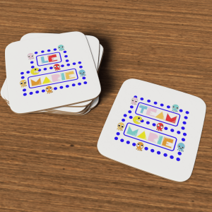 Accessoire pacman team marié : sous verres