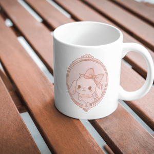 Tasse coquette : miroir rose