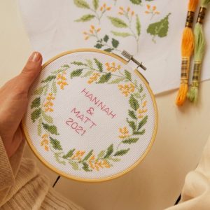 DMC duo kit point de croix feuillage délicat