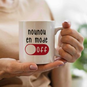 Cadeau personnalisable de nounou : Tasse « nounou en mode off »