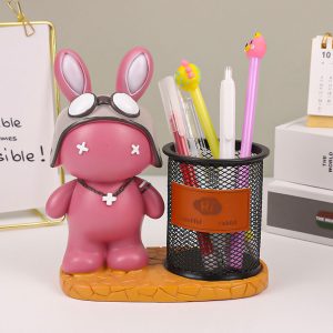 Pot à crayons multifonction haute capacité Motif lapin mignon – Décoration maison