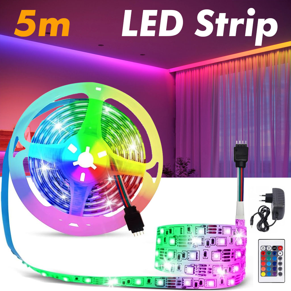 5M Bandes LED RGB 12V pour éclairage intérieur et extérieur