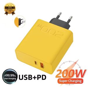 Chargeur Ultra Rapide USB PD 2 en 1 Type C 200W – شاحن سريع بقدرة 200 واط
