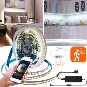 Bande LED lumineuse à détecteur de mouvement pour lit 4000K lumière blanc App Control