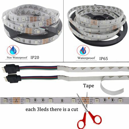 5M Bandes LED RGB 12V pour éclairage intérieur et extérieur – Image 5
