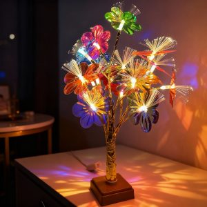 Lampe de Table Fleurs Colorés avec LED – مصباح طاولة للديكور