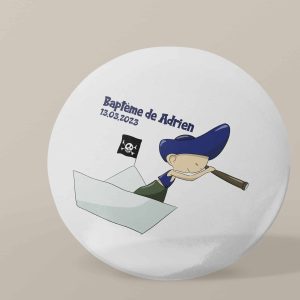 Badge personnalisé Baptême pirate