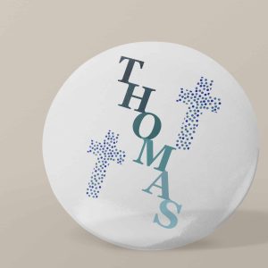Badge personnalisé Baptême croix