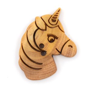 Bouton en Bois licorne Pyrogravé