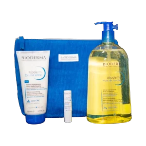 BIODERMA ATODERM TROUSSE MON RITUEL P/SECHES A TRES SECHES( HUILE DOUCHE 1L + CR ULTRA + STICK LEVRES OFFERT )