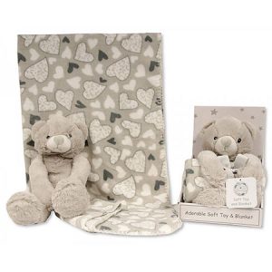 Coffret peluche ourson avec son plaid