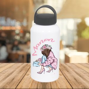 Gourde Femme sac bleu – Prénom personnalisable