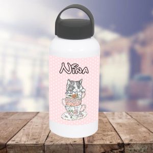 Gourde Chat – Prénom personnalisable