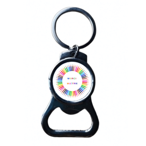 Cadeau à personnaliser de maître : porte clé décapsuleur « crayons merci maître »
