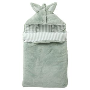 Nid d&rsquo;ange fausse fourrure angora – rayé vert de gris