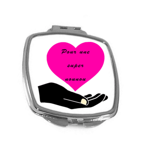 Idée de cadeau merci nounou : miroir coeur « pour une super nounou »