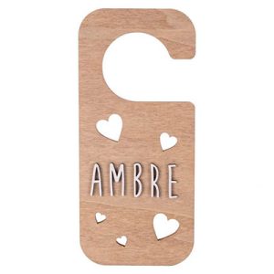 Plaque de porte décorative personnalisable – Coeur