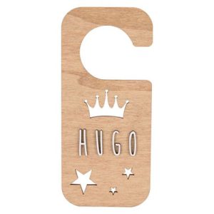 Plaque de porte décorative personnalisable – Couronne