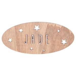 Plaque adhésive en bois personnalisable – Etoile
