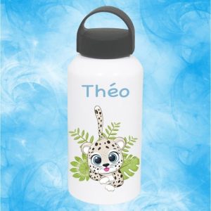 Gourde Léopard – Prénom personnalisable